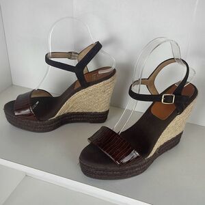 knn Jute Wrapped Wedge Sandals